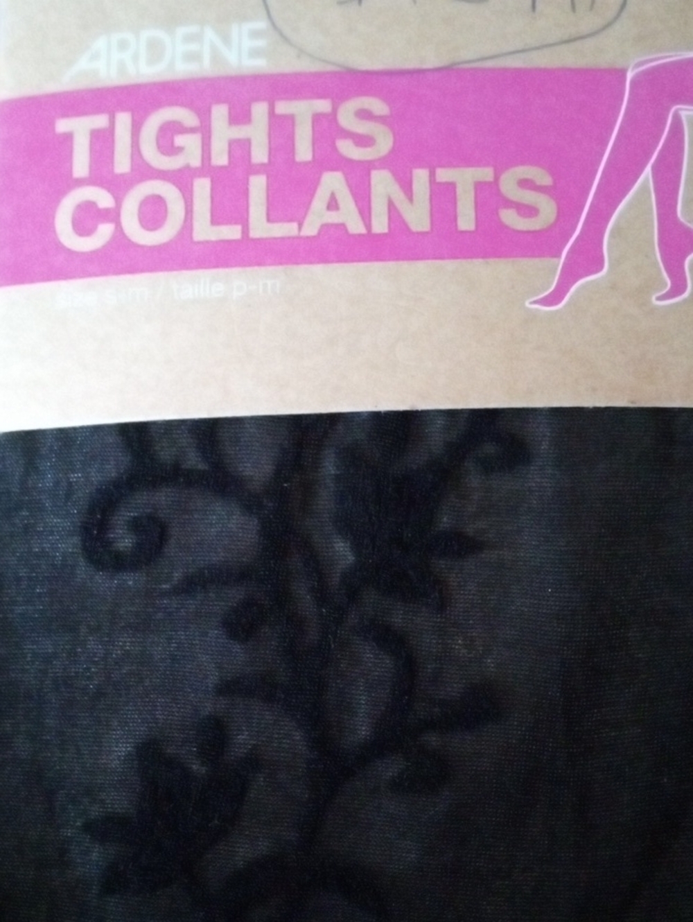$3>>>Ardene Black Floral Sheer Tights